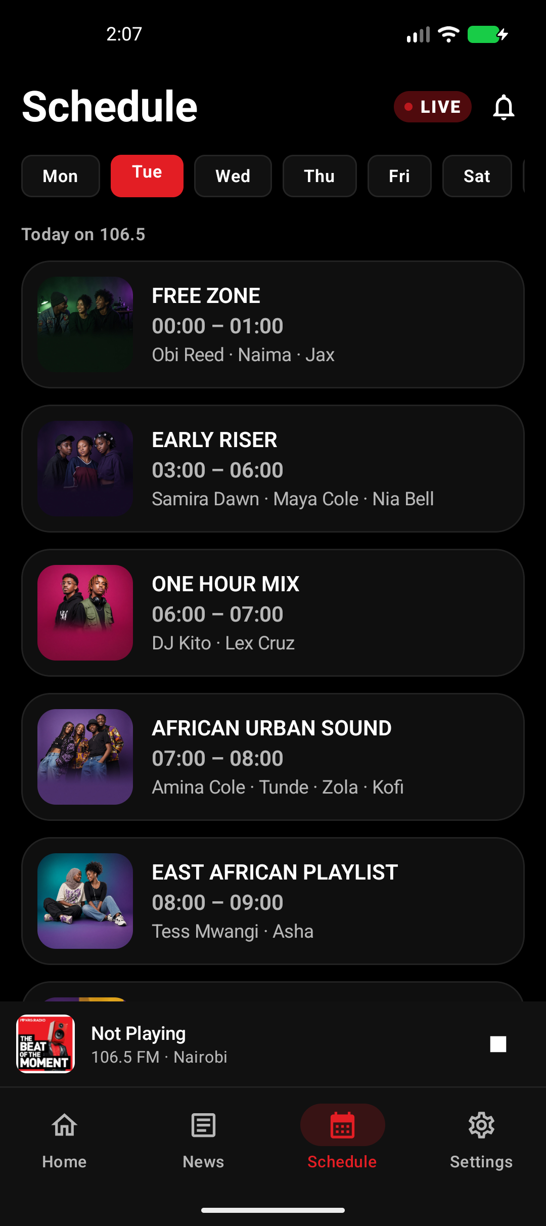 PlayKE Schedule